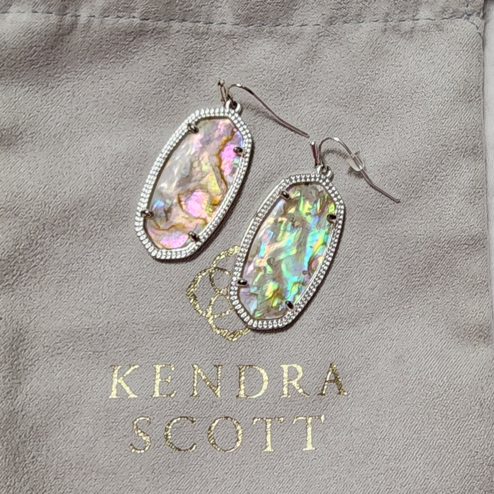 Kendra Scott Abalone Shell Earrings NEW - Picture 5 of 5
